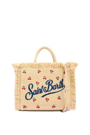 Borsa Colette in tessuto effetto paglia con ricami ciliegie SAINT BARTH KIDS | COL001700345L